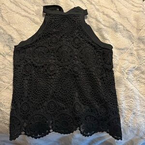 black lace halter tank top, SHEIN, Never worn